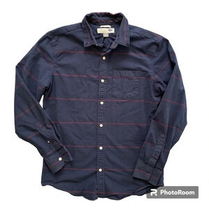 Men’s Old Navy Striped  Navy Blue Slim Fit Button Down Oxford Shirt Size M